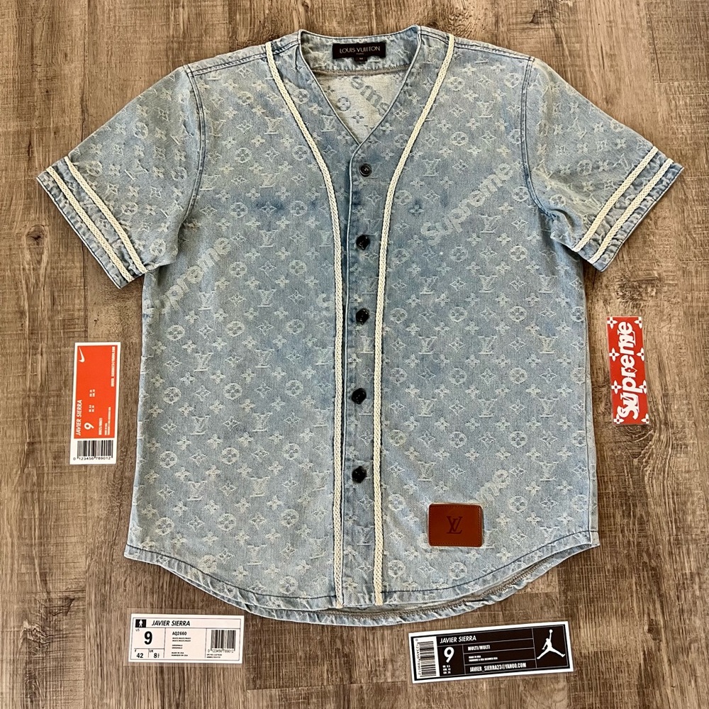 Custom handmade LV supreme baseball jersey